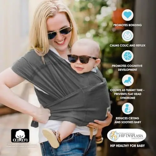 Breeze Baby K'tan Baby Carrier, #1 Easy Pre-Wrapped Baby Sling Gift | Breathable 100% Cotton Mesh | Hands Free Wrap for Infants | No Rings Or Buckles | Newborn to Toddler up to 35lb (See Size Chart) - 4