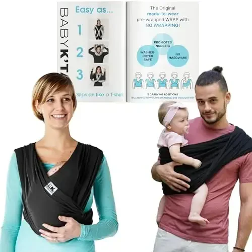Breeze Baby K'tan Baby Carrier, #1 Easy Pre-Wrapped Baby Sling Gift | Breathable 100% Cotton Mesh | Hands Free Wrap for Infants | No Rings Or Buckles | Newborn to Toddler up to 35lb, X-Large (22-24) - 1