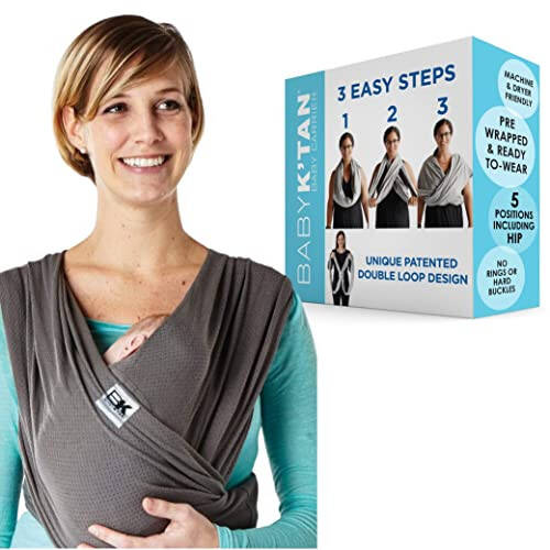 Breeze Baby K'tan Baby Carrier, 1 Easy Pre-Wrapped Baby Sling Gift | Breathable 100% Cotton Mesh | Hands Free Wrap for Infants | No Rings Or Buckles | Newborn to Toddler up to 35lb (See Size Chart) - 40