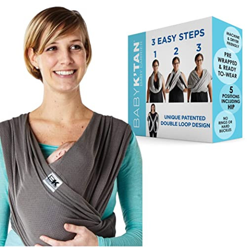 Breeze Baby K'tan Baby Carrier, 1 Easy Pre-Wrapped Baby Sling Gift | Breathable 100% Cotton Mesh | Hands Free Wrap for Infants | No Rings Or Buckles | Newborn to Toddler up to 35lb (See Size Chart) - 34