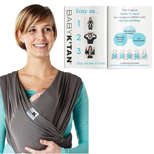 Breeze Baby K'tan Baby Carrier, 1 Easy Pre-Wrapped Baby Sling Gift | Breathable 100% Cotton Mesh | Hands Free Wrap for Infants | No Rings Or Buckles | Newborn to Toddler up to 35lb (See Size Chart) - 4