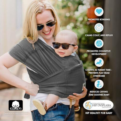 Breeze Baby K'tan Bebek Taşıyıcısı, 1 Kolay Önceden Sarılı Bebek Sling Hediye | Nefes Alabilen %100 Pamuk Örgü | Bebekler İçin Eller Serbest Sarım | Halka veya Toka Yok | Yeni Doğan'dan 35 lb'ye Kadar Çocuk (Boyut Tablosuna Bakın) - 3