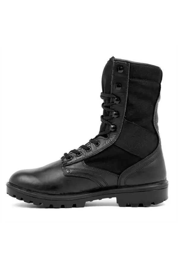 Brendli kauchuk harbiy etiklari erkaklar uchun qora Oknb58asb - 10