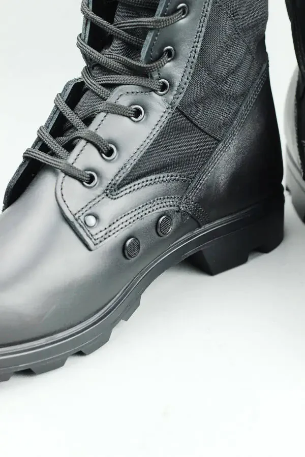 Brendli kauchuk harbiy etiklari erkaklar uchun qora Oknb58asb - 7