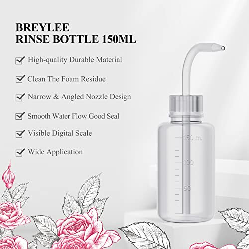 BREYLEE Shampoo for Lash Extensions, 60ml+Rinse Bottle+Brushes, Eyelash Extension Cleanser, Lash Wash Bath, Lash Cleaner for Makeup Cleansing Foams, Paraben & Sulfate Free for Salon and Home Use - 9