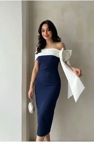 Brıanna Çift Renk Midi Kemerli-Laciverttt - 3