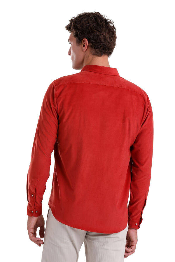 Brick Comfort Fit Plain 100% Cotton Button-Down Collar L - 6