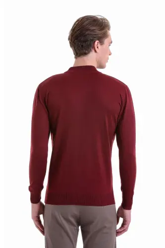Brick Comfort Fit Plain Turtleneck Wool Blend - 6