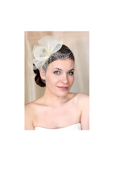 Bridal Cap, Wedding Hat Bridal Pointed Veil Bridal Veilet, Veilet Cap Bridal Hat - BBA TULLE STORE