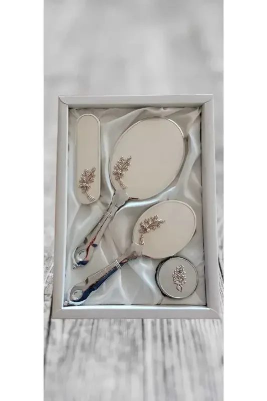 Bridal Dowry Gift Mirror Comb Set Bridal Bundle-Ecru - DEPASSE