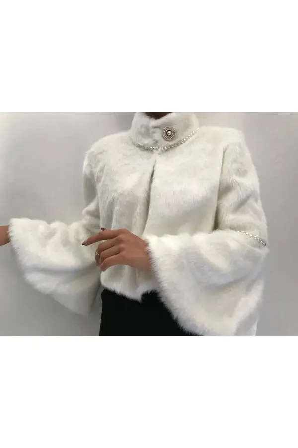 Bridal Dress Fur Bolero - 8