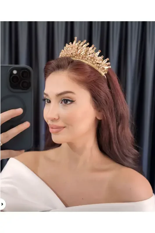 Bridal Engagement Henna Promise Crown Alin-gold - 1