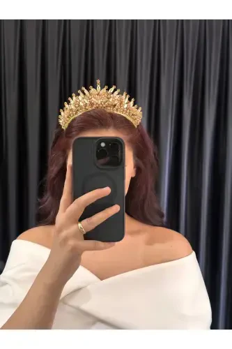 Bridal Engagement Henna Promise Crown Alin-gold - 3