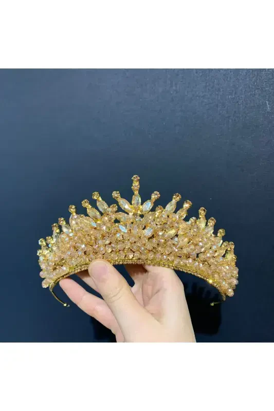 Bridal Engagement Henna Promise Crown Alin-gold - 4