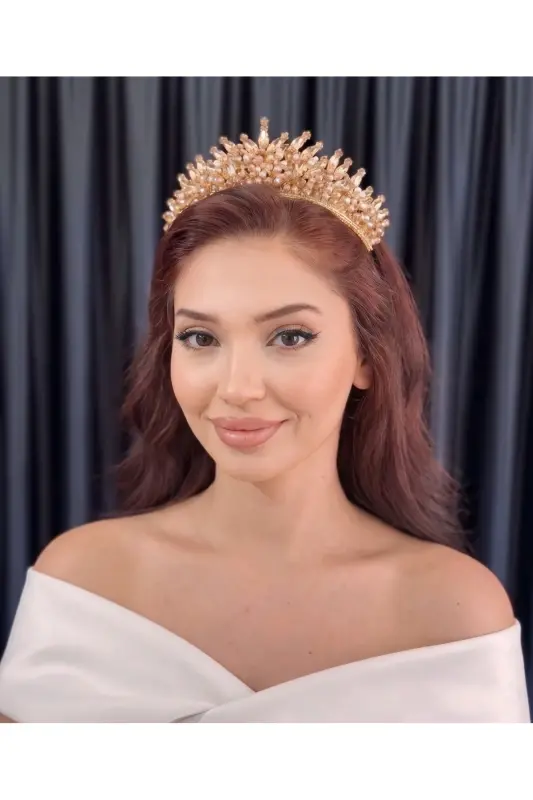 Bridal Engagement Henna Promise Crown Alin-gold - 1