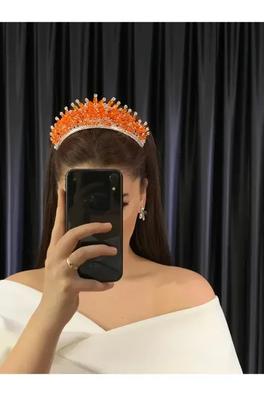 Bridal Engagement Henna Promise Crown Alin-orange - 1