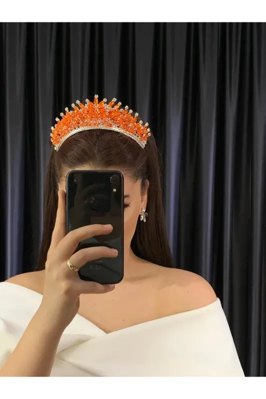 Bridal Engagement Henna Promise Crown Alin-orange - 1