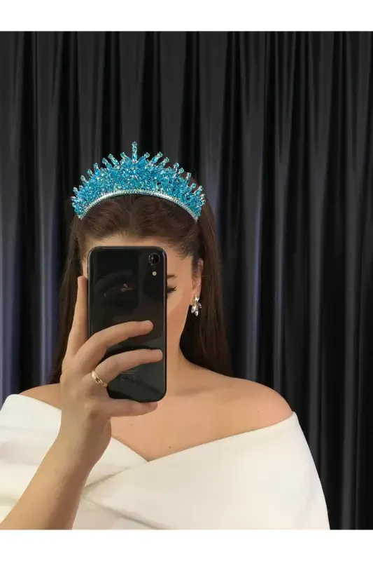 Bridal Engagement Henna Promise Crown Alin-turquoise - BEYOĞLU NİŞANTAŞI