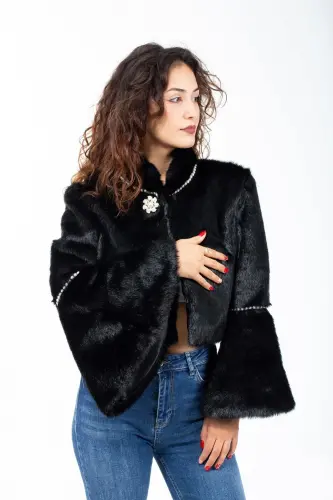 Bridal Faux Fur Bolero - Black - KÜRKZONE (1)