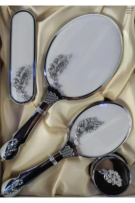 Bridal Gift Mirror Comb Set 400-2-WHITE - 1
