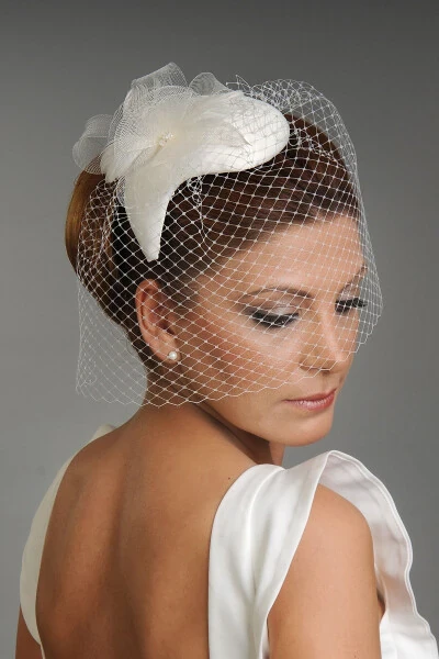 Bridal hat, bridal cap, bridal veil - TURKUAZ