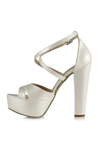 Bridal Platform Sandal with Cross Straps - 37NUMARA (1)