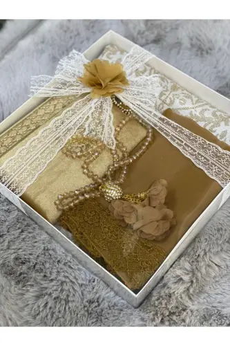 Bridal Prayer Rug Set - Gold - MARKAPOLIN (1)