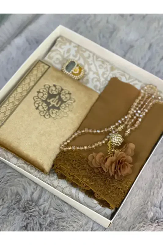 Bridal Prayer Rug Set - Gold - 1
