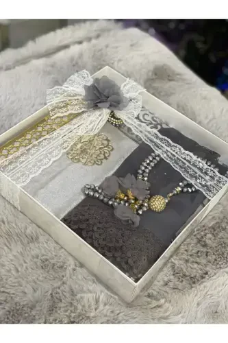 Bridal Prayer Rug Set-Gray - MARKAPOLIN (1)