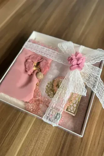 Bridal Set Prayer Rug Set Powder Color-Powra - 3