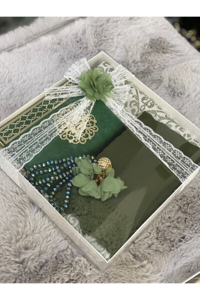 Bridal Shawl and Prayer Rug Set in Green Color - MARKAPOLIN (1)