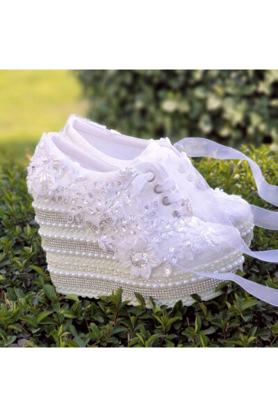 Bridal Shoes Wedge Heel Comfortable Design - 3