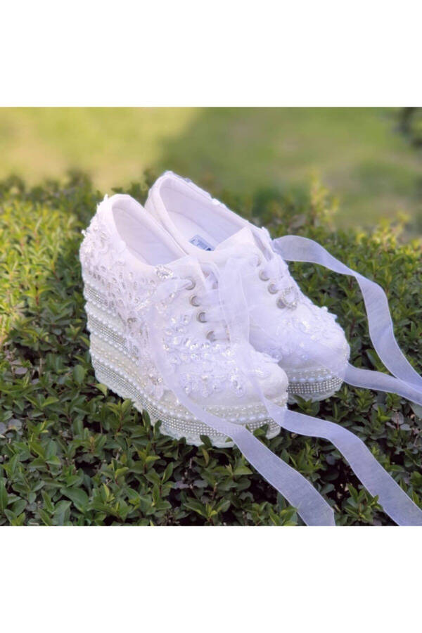 Bridal Shoes Wedge Heel Comfortable Design - 5