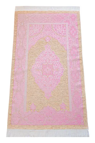 Bridal Shower Gift Set Medina Script Quran and Trousseau Prayer Rug Set Pink-Pink - 8