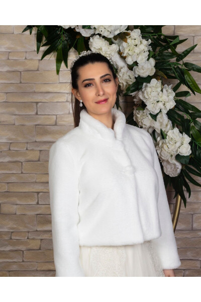 Bridal Stole Fur Jacket - TURKUAZ