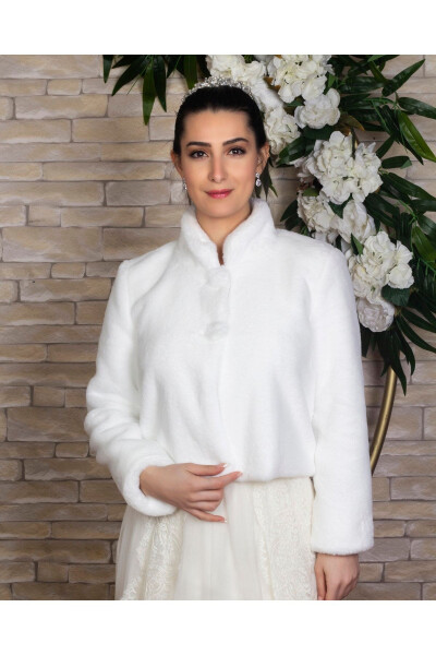 Bridal Stole Fur Jacket - TURKUAZ (1)
