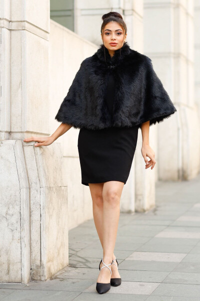 Bridal Stole Fur Jacket, Bridal Cape - TURKUAZ