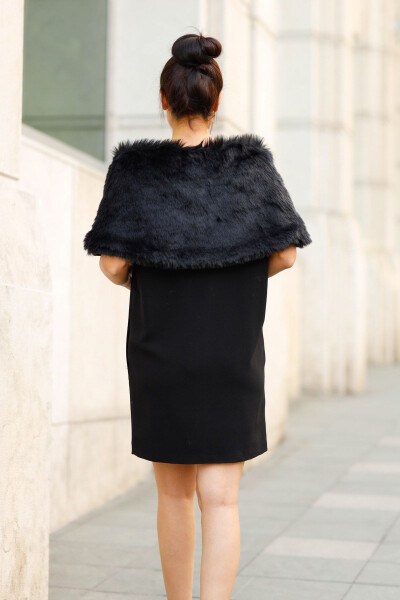 Bridal Stole, Fur, Jacket, Classic Stole Black - 2