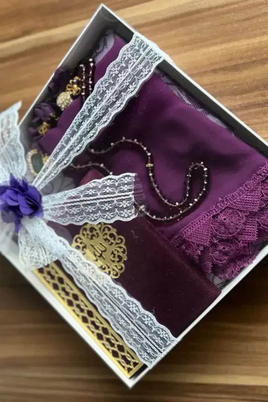 Bridal Trousseau Set Prayer Rug-Purple - 2
