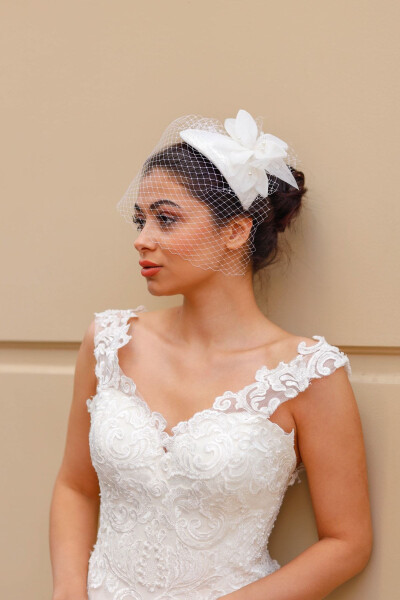 Bridal Veil, Hat, Wedding and Outdoor Photo Shoot Hat - TURKUAZ (1)