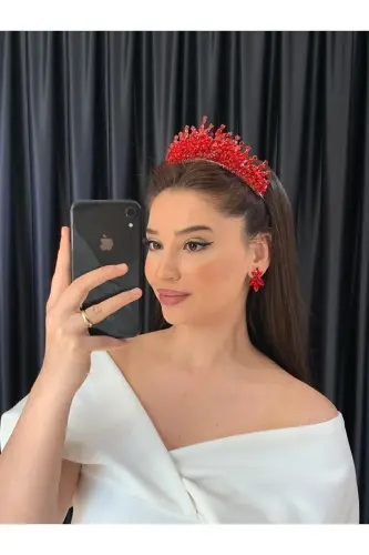 Bride Engagement Henna Vow Crown Alin-RED 