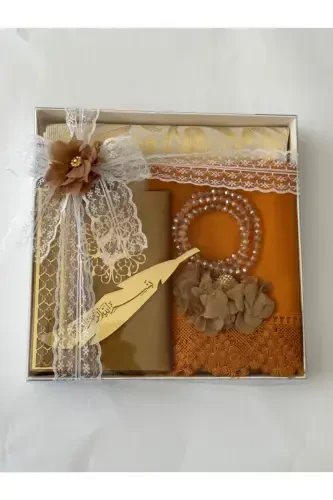 Bride groom bundle prayer rug set-Gold - 3