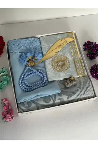 Bride Groom Trunk Prayer Rug Set-Baby blue - MARKAPOLIN (1)