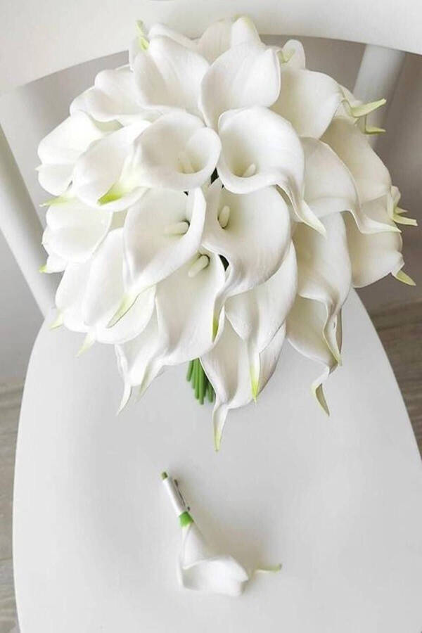 Bride's Bouquet Broken White Wet Gala Collar Flower - 8