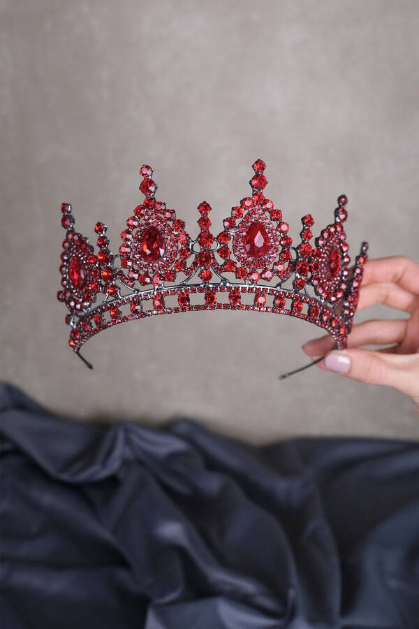 Bride's Henna Crown with Ahu Drop Crystal Stones - 1