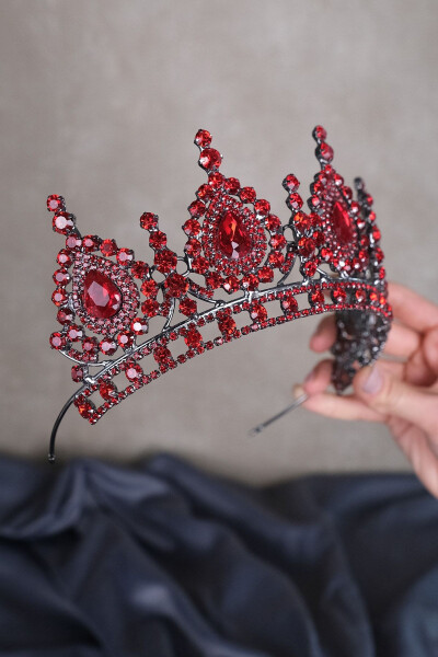 Bride's Henna Crown with Ahu Drop Crystal Stones - 2