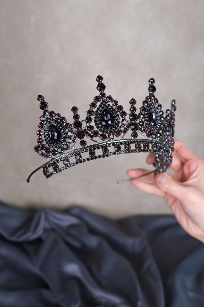 Bride's Henna Crown with Ahu Drop Crystal Stones - 3