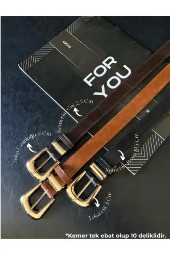 Bridge Buckle End Set Women's Pants Belt, Jacket Belt, Dress Belt, Shirt Belt - Black-Tan-Brown - 1