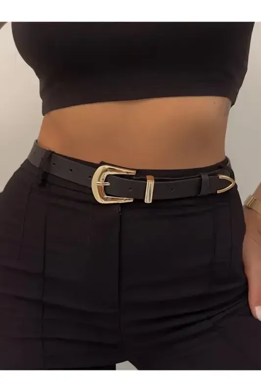 Bridge Buckle Tip Set Women's Trousers Belt, Jacket Belt, Dress Belt, Shirt Belt - 3