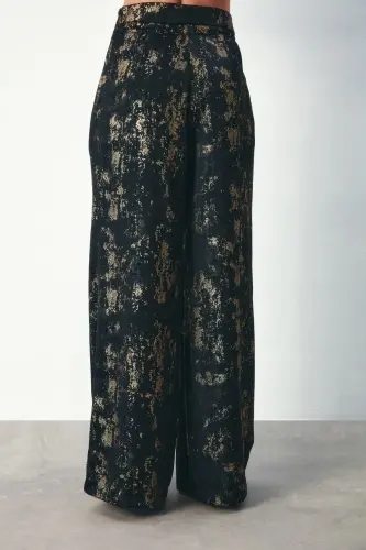 Bright Patterned Loose Pants - BLACK-BLACK - 7